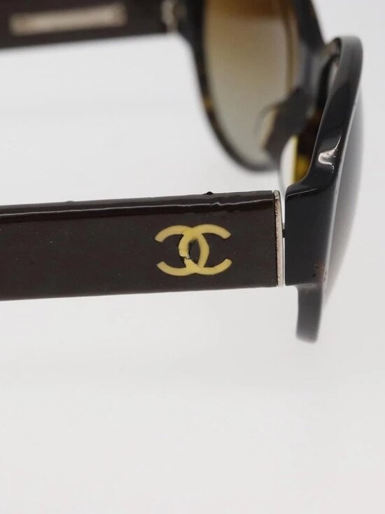 CHANEL Sunglasses plastic Brown CC Auth BA12849 main image 8